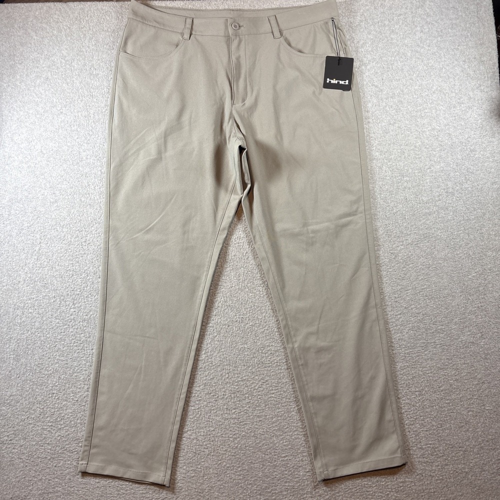 HIND Tricot Prime Time Mens 36x30 Gray Performance Pants Athletic Golf Brand New
